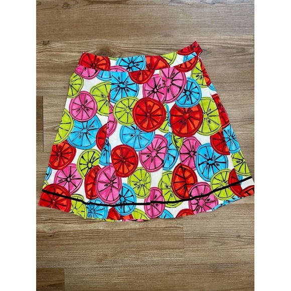 Grace Elements Dresses & Skirts - Vintage Grace Elements Bold Colorful Citrus Pleated Skirt Size 8